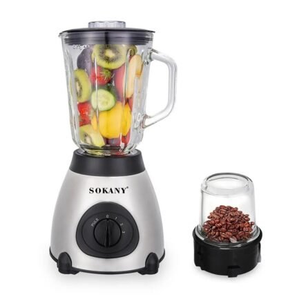 Mixeur 2en1 400W Blender 1.5L En Verre & Moulin A Épices