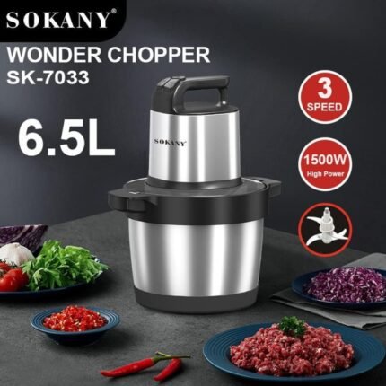 Hachoir Sokany à Viande Mélangeur 1500 W 6,5 L