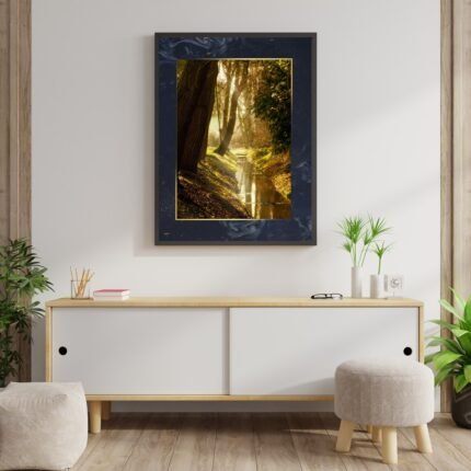 Tableau d'art Noir et Or - Paysage - Bois MDF - 90x60 cm