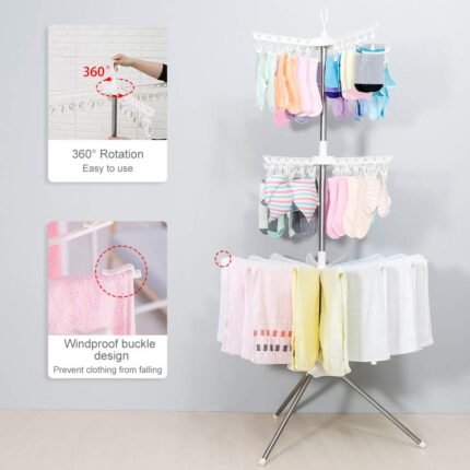 Séchoir à linge pliable Hershii à 3 niveaux