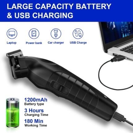 Tondeuse à cheveux et de barbier professionnelle sans fil à forte puissance de barbier , 0 mm